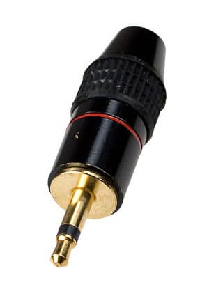 1-058G, штекер аудио 3.5мм  моно металл на кабель  "позолоченный"