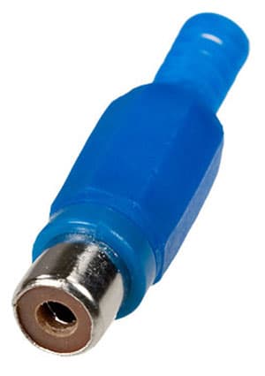 1-201 BL (RP-406), гнездо RCA пластик на кабель синий