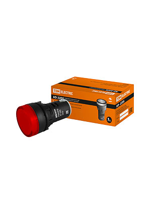 SQ0702-0002, Лампа AD-22DS(LED)матрица d22мм красный 230В