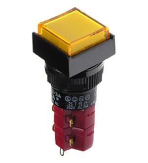 D16LAS1-2ABKY, кнопка с фикс. 250В/5А, LED подсветка 24В