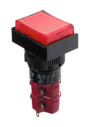 D16LAT1-2ABGR, кнопка с фикс. 250В/5А, неон. подсветка