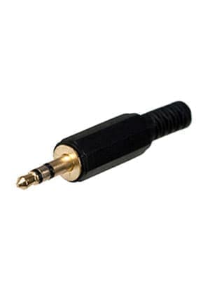 1-041G, штекер аудио 3.5мм стерео пластик на кабель "позолоченный"