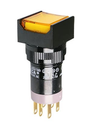 P16LAS2-1ABKY, кнопка с фикс. 240В/4А, LED подсветка 24В