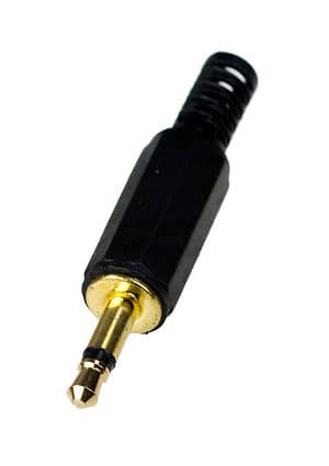 1-040G, штекер аудио 3.5мм моно пластик  на кабель "позолоченный"