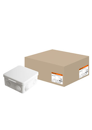 SQ1401-0513, Распаячная коробка ОП 100х100х55мм, крышка, IP54, 8вх. инд. штрихкод