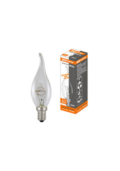 SQ0332-0015, Лампа накаливания "Свеча на ветру" прозрачная 40 Вт-230 В-Е14