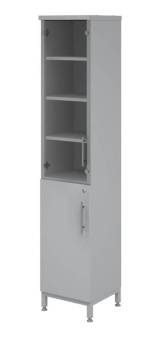 Шкаф для хранения лабораторной посуды Mod. Совлаб ШП-400/5: 400х500х1950 мм верх. дверь стекло, 4 съ