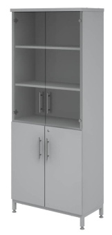 Шкаф для хранения документов Mod. Совлаб ШД-600/5: 600х500х1950 мм верх. дверь стекло, 3 съемные пол