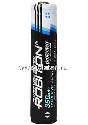 Li10440/350 (AAA), Аккумулятор Li-ion, 350mAh, 3.7V, с защитой (11х47мм)