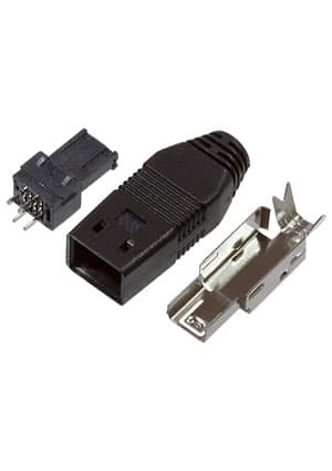 Mini USB-A, USB-A вилка на кабель 4 конт.