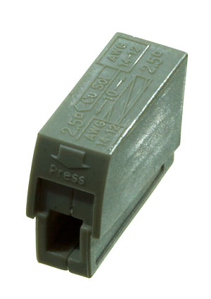 XY602, электромонтажная клемма 400В/24А 22-14AWG (аналог WAGO 224-111)