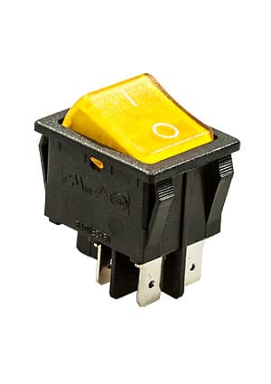 SC767B ПЕРЕКЛЮЧАТЕЛЬ 4 КОНТ. 250В/15.0А ЖЕЛТЫЙ С ПОДСВЕТКОЙ