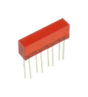 L-865/4SRDT, 5x22mm light bar/red 640nm/red diffused/20-60mcd/20mA/120