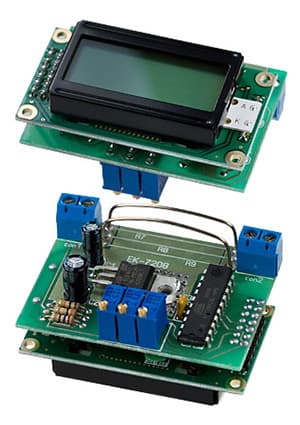 EK-7208Y, встр.цифр.вольтметр+амперметр пост.тока с LCD дисп.желт.подс
