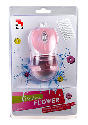 Мышь Trust Floating Flower Pink, Оптическая мышь,USB
