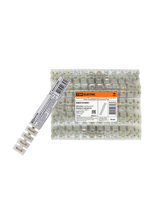 SQ0510-0041, Зажим винтовой ЗВИ-5 полипропилен 0,75-4мм2 12пар 100 С белый (индивидуальная упаковка)