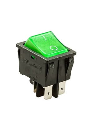 SC767B ПЕРЕКЛЮЧАТЕЛЬ 4 КОНТ. 250В/15.0А ЗЕЛЕНЫЙ С ПОДСВЕТКОЙ