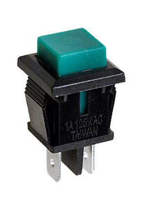 PB-02T-GN-G, кнопка без фикс. 125В 1А зелен. (аналог SPA-109B4)