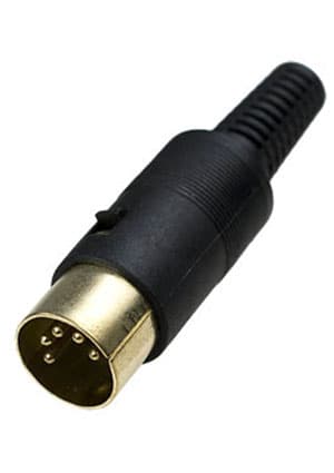 1-360G, разъем DIN 5 pin "шт" пластик "позолоченный" на кабель