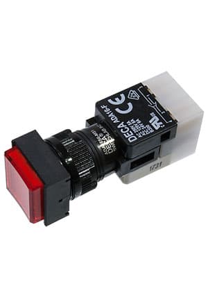 ADA16S6-MS1-B20R, кноп.выкл. LED подсветка красн.