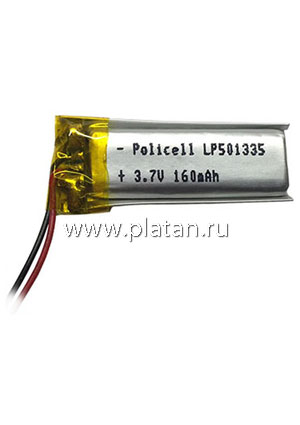 LP501335-PCM, Аккумулятор литий-полимерный (Li-Pol) 150(160)мАч 3.7В, с защитой, PoliCell