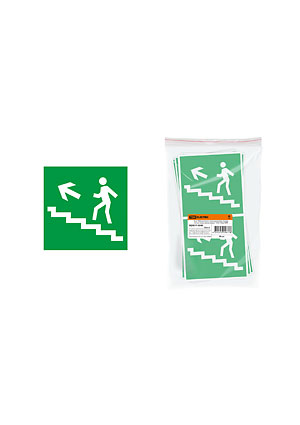SQ0817-0048, Знак "Направление к эвакуационному выходу (по лестнице налево вверх)" 150х150мм