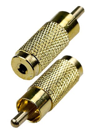 2-199G, переход RCA "шт" - 2.5мм "гн" стерео металл "позолоченный"