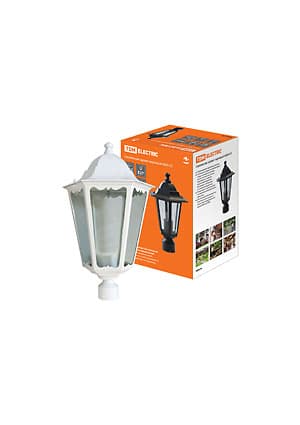 SQ0330-0063, Светильник 6060-23 садово-парковый шестигранник, 60Вт, на опору, белый