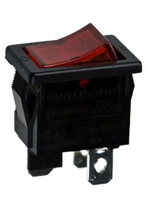 R19-00IBRBT2-G, выключатель ON-OFF 250В 6A с красн. подсв.(аналог B1150 SWR45)