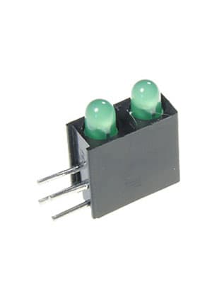 L-934EB/2GD, 2 светодиод зеленый d=3мм 15мКд