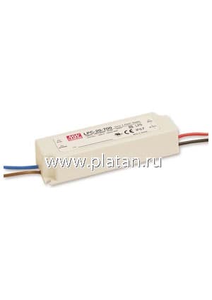LPC-20-700, AC/DC LED, 3-30В,0.7А,21Вт,IP67 блок питания для светодиодного освещения