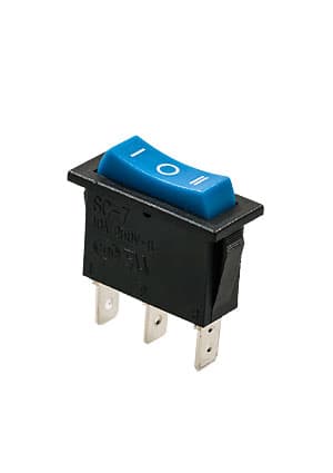 SC-7 ПЕРЕКЛЮЧАТЕЛЬ 3 КОНТ. ON-OFF-ON 250В/10.0А СИНИЙ