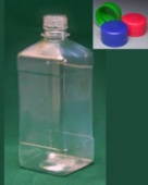 Бутылка квадратная Экросхим: 510 мл натуральная с крышкой ПЭТ
