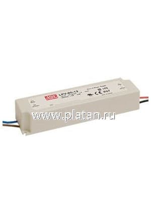 LPV-60-12, AC/DC LED, 12В,5А,60Вт,IP67 блок питания для светодиодного освещения