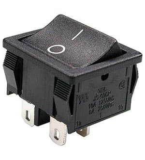 RS-606PABBBT-G, выключатель 2xON-OFF 250В 6A черн. (аналог B1021 SWR71)