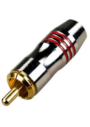 1-286G RED, штекер RCA металл на кабель красный "позолоченный"