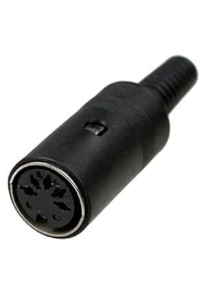 1-365, разъем DIN 5 pin "гн" пластик на кабель (колибри)