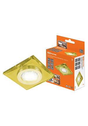 SQ0359-0044, Светильник встраиваемый СВ 03-01 MR16 50Вт G5.3 жёлтый/золото
