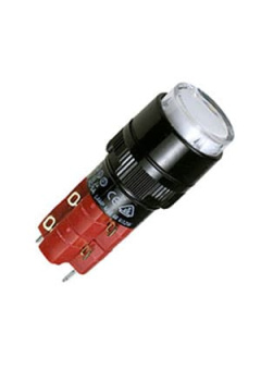 D16LAR1-2ABKW, кнопка с фикс. 250В/5А, LED подсветка 24В