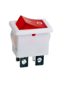 R19-20IWRBT2-G, выключатель ON-OFF 250В 6A бел. с красн. подсв.(аналог B1151W)
