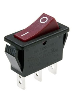 R425-BRBT-G, выключатель ON-ON 250В 16A красн.