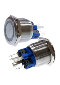 SC-985, Кнопка антиванд., d=22.00мм, 250В/5А, без фикс., с подс., зел.