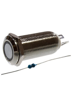 SC-986, Кнопка антиванд., d=12.00мм, 12В, с фикс., с подсвет., синий