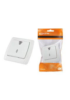 SQ1805-0006, Выключатель на 2 направления 1 кл. с подсветкой 10А белый "Онега"