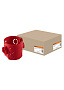 SQ1402-1106, Установочная коробка СП D68х62мм, углубленная, саморезы, стыковочные узлы, красная, IP2