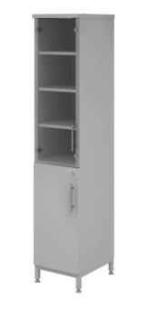 Шкаф для хранения лабораторной посуды Mod. Совлаб ШП-600/5: 600х500х1950 мм верх. дверь стекло, 4 съ