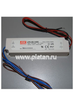 LPC-60-1400, AC/DC LED, 9-42В,1.4А,59Вт,IP67 блок питания для светодиодного освещения
