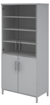 Шкаф для хранения лабораторной посуды Mod. Совлаб ШП-800/4: 800х400х1950 мм верх. дверь стекло, 4 съ