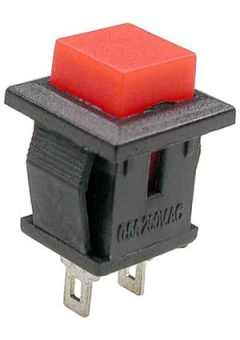 PB-02R-G, кнопка без фикс. 250В 0.5А красн. (аналог SPA-108B1 PSW9A)
