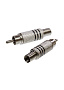 1-210 black, штекер RCA металл на кабель, винт, черный